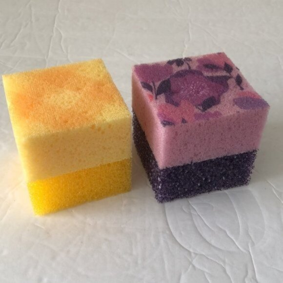 2 Bright Box Kitchen Cube Scrub Sponge Scratch Odor Free Long Lasting Purple Yel - Picture 6 of 6